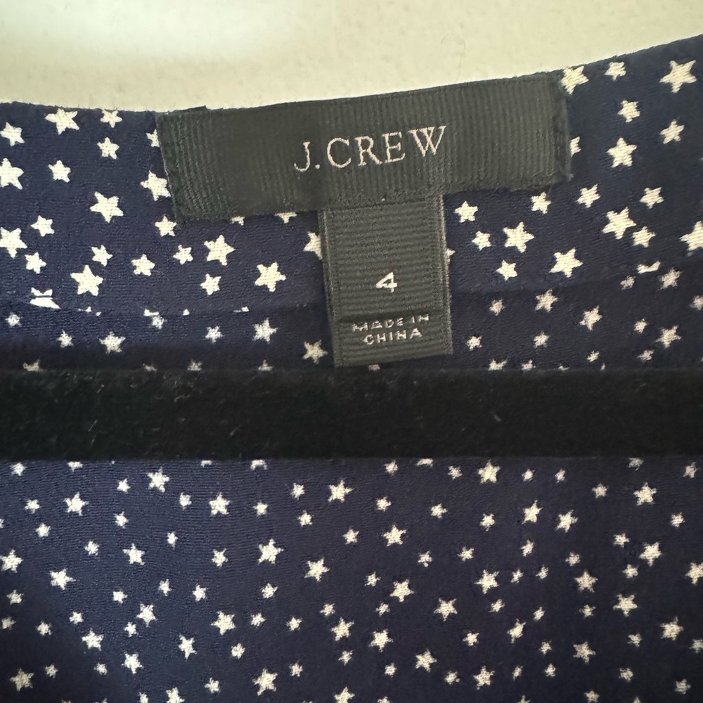 J. Crew Star Print Button Down Keyhole Sleeve Blouse - Picture 2 of 8